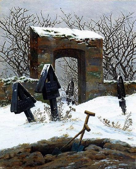 Caspar David Friedrich Friedhof im Schnee